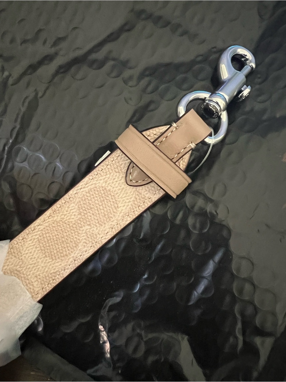 Coach Shoulder Strap in Beige Taupe with Silver Hardware